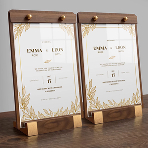 Деревянная настольная стойка для выставок на заказ деревянная подставка для вывесок мини-стенды с наклоном мини-держатель для ценника с акриловым покрытием - Product Image 6