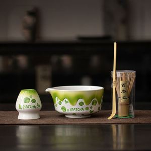 Juego de Cerámica Naranja Mecmore, Tazón de Cerámica para Té Verde, Tazón de Cerámica Hecho a Mano, Tazón Japonés para Matcha - Product Image 1