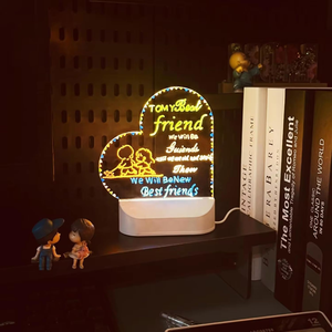 โรงงานขายส่งกระดานเขียนอะคริลิคแบบกำหนดเอง DIY กระดานวาดเขียนแบบลบได้ ไฟ LED กลางคืนพร้อมระบบควบคุมแบบแตะสำหรับเด็ก - Product Image 4