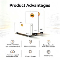 Batteries de stockage d'énergie domestique grande capacité de 15 kWh, 18 kWh, 26 kWh avec plus de 10 000 cycles de charge et décharge, dotées d'une conception à roulettes