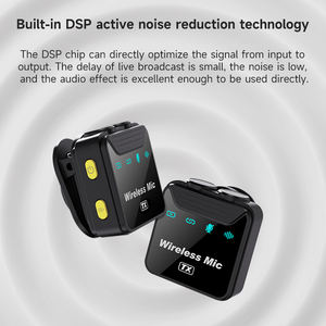 Mini microphone d'entretien portable Lot de 2 microphones lavaliers sans fil Dispositif de diffusion en direct pour <span class=keywords><strong>facebook</strong></span> Tiktok et YouTube - Product Image 6