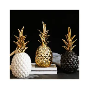 Nordic simple luxury gold ceramic pineapple creative home living room porch model room soft decoration
