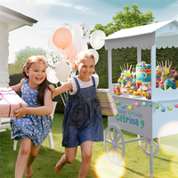 Chariot à bonbons avec étagères et roulettes pour fêtes d'anniversaire, mariages, dîners en intérieur et en extérieur, décoration idéale