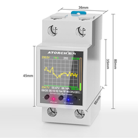Meter Energi AC GR2P Satu Fasa 100A Tuya WIFI Din Rail Smart Switch Kontrol Jarak Jauh AC 220V 110V Digital Amp KWh Watt
