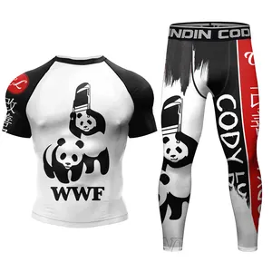 Cody Lundin Ropa de compresión Conjunto de entrenamiento para hombres BJJ Rash Guards 3D Impreso completo Jiu Jitsu No Gi Undershirt Base Capas Trajes