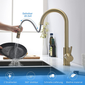 Rubinetti per Lavabo Moderni di Lusso Intelligenti Montati su Piano in Ottone Dorato per <span class=keywords><strong>Cucina</strong></span> Bagno Toilette <span class=keywords><strong>Miscelatore</strong></span> in Acciaio Inox per Hotel - Product Image 3
