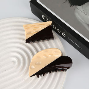 दूध चाय कॉफी रंग मिलान एक्रिलिक एसिटिक एसिड शार्क हड़पने वाली लड़की सुंदर बालों के सामान को महिलाओं के लिए - Product Image 4