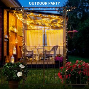 Hot <strong>Metal</strong> Wedding <strong>Arch</strong> Outdoor Garden Arched Arbor <strong>with</strong> <strong>Gate</strong> for Climbing Plant - Product Image 4