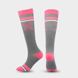 High Quality Combed Cotton Breathable Quick Dry <b>Compression</b> Fashion Knee High Custom Logo Diabetic Women Socks - Product Image 5