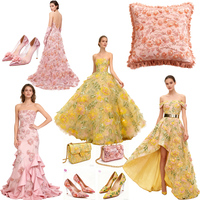 Nouvelle Robe de Soirée Formelle Haut de Gamme pour Femme 2025, Écologique, avec Broderie de Paillettes Dorées et Roses, Tissu en Dentelle 100% Polyester