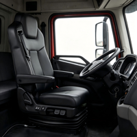 Siège de camion robuste à suspension pneumatique avec chauffage, ventilation, climatisation et rail coulissant à long déplacement réglable