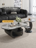 Table Basse Mobile Minimaliste Moderne en Métal avec Rangement pour Petits Appartements, Nécessite l'Assemblage