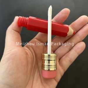 ISMAN 5ml Tube de brillant à lèvres rose-rouge unique en forme de crayon, emballage cosmétique vide mignon pour enfants, logo personnalisé, marque privée - Product Image 6