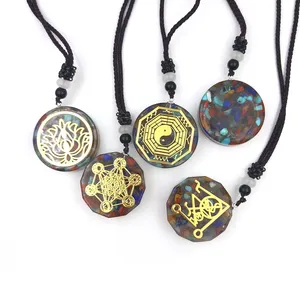 Reiki – perles de charme géométriques, sept couleurs, pierres de gravier, colliers hiphop, méditation, bijoux unisexe, cadeau, vente en gros