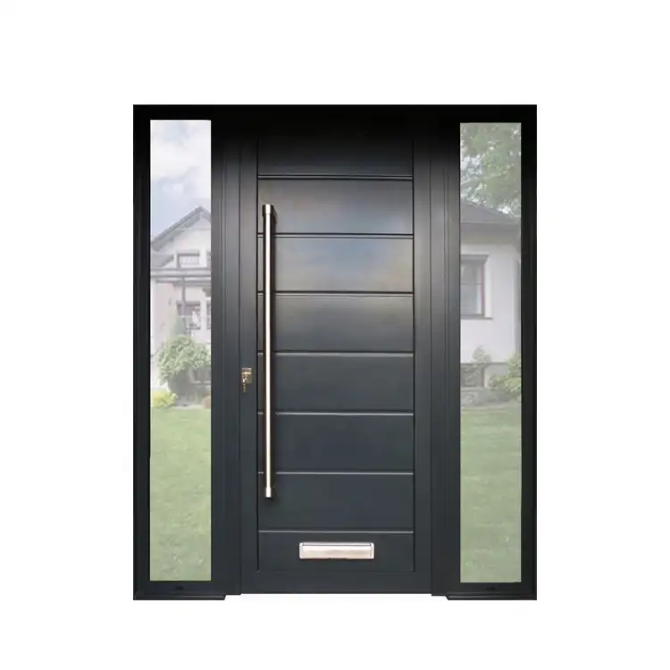 Индивидуальный современный дизайн двери, одинарная наружная Входная стальная дверь безопасности для главной двери дома