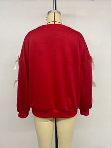 <span class=keywords><strong>Felpa</strong></span> <span class=keywords><strong>Oversize</strong></span> da Donna con Fiocco Natalizio Rosso, Design Autunno-Inverno - Product Image 6