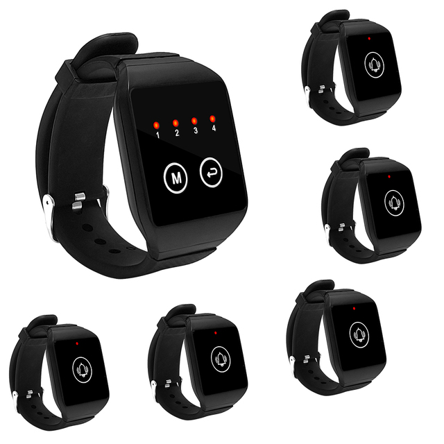 Wireless Watch Pager System Restaurant Service Calling System Waterproof Breakproof Waiter Watch for Restaurant Bar Coffee Shop