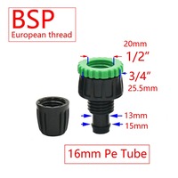 Connecteur de Robinet de Jardin Fileté 1/2" 3/4" en Plastique, Adaptateur Rapide pour Système d'Irrigation Micro-Goutte à Goutte, Accessoires de Serre
