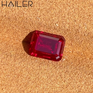 Accessoires de bijouterie : Pierre de rubis rouge sang de pigeon taille émeraude, rubis cultivé en laboratoire, <span class=keywords><strong>prix</strong></span> <span class=keywords><strong>au</strong></span> <span class=keywords><strong>gramme</strong></span> - Product Image 5