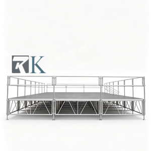 Scène de spectacle mobile portable en contreplaqué et aluminium pour mariages et événements, avec structure de scène - Product Image 1