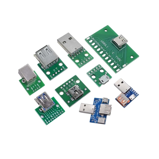 USB Male Connector / MINI USB to DIP Adapter female connector 2.54 Connector B Type-C USB2.0 3.0 Female PCB Converter