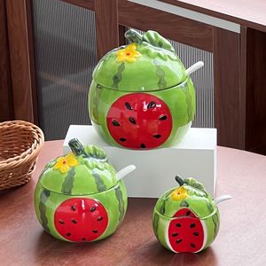Lelyi Creative Ins Boîte de saindoux en céramique en forme de fruit créatif de grande valeur Petit pot d'assaisonnement frais fait à la main - Product Image 5