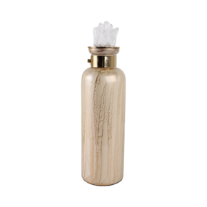 Vaso cilindrico con coperchio in cristallo per decorare il soggiorno, vaso di vetro per fiori, per la casa, l'ufficio, il tavolo, un tocco glamour. - Product Image 3