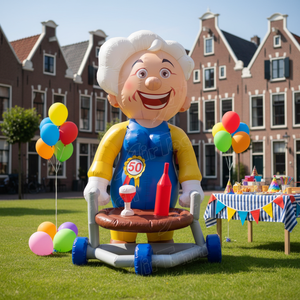 Bon <span class=keywords><strong>prix</strong></span> Vente directe usine Location événementielle Ballon <span class=keywords><strong>gonflable</strong></span> Sarah la <span class=keywords><strong>poupée</strong></span> hollandaise avec voiture à bière, ventilateur intégré, étanche et durable - Product Image 1