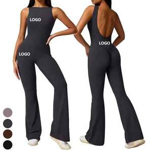 Tùy chỉnh Workout bodysuit phụ nữ thể thao phòng tập thể dục Rompers Activewear bán buôn trở lại Rỗng ra sexy một mảnh Yoga tập thể dục Jumpsuit - Product Image 1