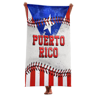 Customizable Microfiber Pool Beach Towel Quick Dry Printed Puerto Rico Flag Quick Dry Printed