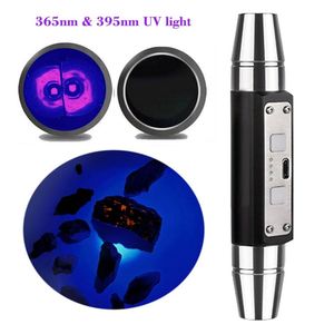 Longwave Shortwave UV 365nm 395nm Minerals Phosphor Detector UVA UVC Blacklight LED <b>Flashlight</b> Aluminum Alloy Zoomable Camping - Product Image 3