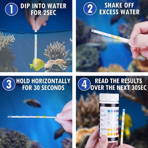 Bandelettes de <span class=keywords><strong>test</strong></span> d'aquarium 6 en 1, paquet de 100, pour aquarium, <span class=keywords><strong>test</strong></span> précis du pH, de la <span class=keywords><strong>dureté</strong></span>, du carbonate, du nitrate et du nitrite, kit de <span class=keywords><strong>test</strong></span> manuel en plastique - Product Image 4