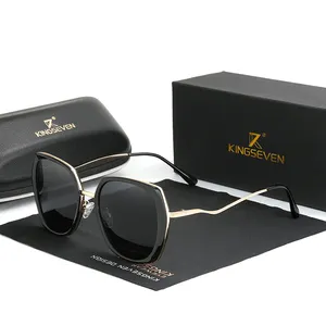 Lunettes <span class=keywords><strong>de</strong></span> soleil KINGSEVEN <span class=keywords><strong>de</strong></span> luxe, design UV400, pour hommes et femmes, verres polarisés dégradés, monture papillon en polycarbonate durable - Product Image 1