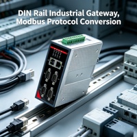 Gateway Industrial IoT para Riel DIN, Computación en el Borde, Conversión de Protocolos Modbus RTU TCP MQTT JSON, RS485, 35mm de Ancho, Temperatura 9-60VDC