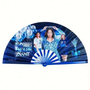 Abanico de Bambú de Poliéster Satinado de 33 cm con Logotipo Personalizado, Diseño de Amor Pintado, Arcoíris, Orgullo Gay - Product Image 5