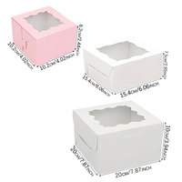 Emballages en carton pour gâteaux, pâtisseries, biscuits, mini-tartes et desserts, avec fenêtre, en matériaux recyclés, pour fraises et chocolats