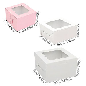 Caja de Papel para Pastel con Ventana, Cajas para Pastelería, Galletas, Mini Contenedor para Tartas, Postres, Fresas, Chocolates, Cupcakes - Product Image 2