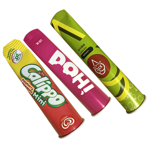 Custom Logo Food-Grade Single Wall Waterproof Push-up Tube Packaging Paper Cups for Ice Cream and Calippo with Lid