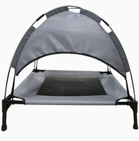 Lit de chien surélevé portable avec auvent, lit pour animaux de compagnie imperméable, respirant, pour le camping, la plage et les voyages