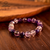 Bracelet en perles fait main 10/11 mm en quartz naturel, magnifique bracelet de protection des chakras en cristal, cadeau pour la Saint-Valentin