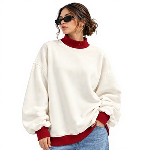 Sudadera personalizada para mujer, talla grande, de algodón/poliéster, sin forro, diseño liso, cuello simulado, para usar en todas las estaciones. - Product Image 1