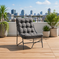 Ensemble de meubles de balcon pliants en fer, chaises rembourrées imperméables, table d'appoint, sièges de patio modernes pour l'extérieur