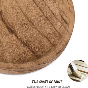 Solid Wood Round Base <b>Storage</b> <b>Tray</b> For Kitchen Countertop Spice Rack Multifunctional Desktop Organizer Retro Color Standing Type - Product Image 4