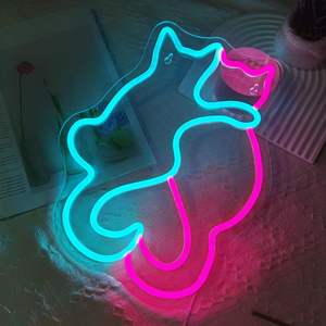 Letreros de Neón con Diseño de Dos Gatos, Luz LED de Neón para Decoración de Pared, Letrero Luminoso con Diseño de Gato Kawaii - Product Image 5