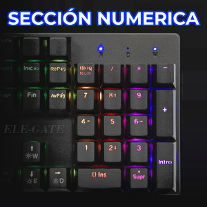 Teclado mecánico ELE-GATE RGB de tamaño completo con retroiluminación y reposamuñecas extraíble - Product Image 4