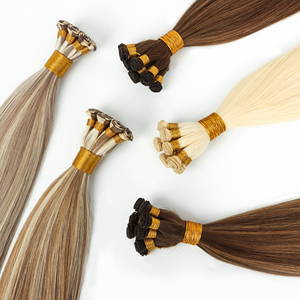 Extensions de <span class=keywords><strong>cheveux</strong></span> Remy naturels à double trame épaisse, tissées à la main, en gros, <span class=keywords><strong>cheveux</strong></span> russes bruts - Product Image 2