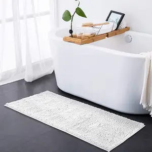 Tapis moderne en microfibre polyester doux Tapis absorbant rectangulaire Tapis de baignoire antidérapant Tapis de bain pour salle de bain