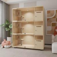 Cage et maison de luxe lavables pour chat, sans assemblage requis, pour l'élevage et l'accueil, vitrine de présentation en verre pour animalerie