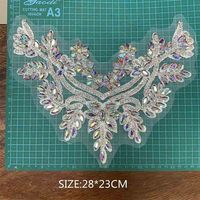 Buatan tangan 3D manik-manik jahitan teknik berlian imitasi kristal kerah garis leher Applique untuk pesta pernikahan sepatu pakaian tas seni kuku