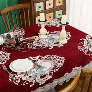 法国白色圆形桌布印花批发优雅桌布涤纶结婚桌布桌布椭圆形